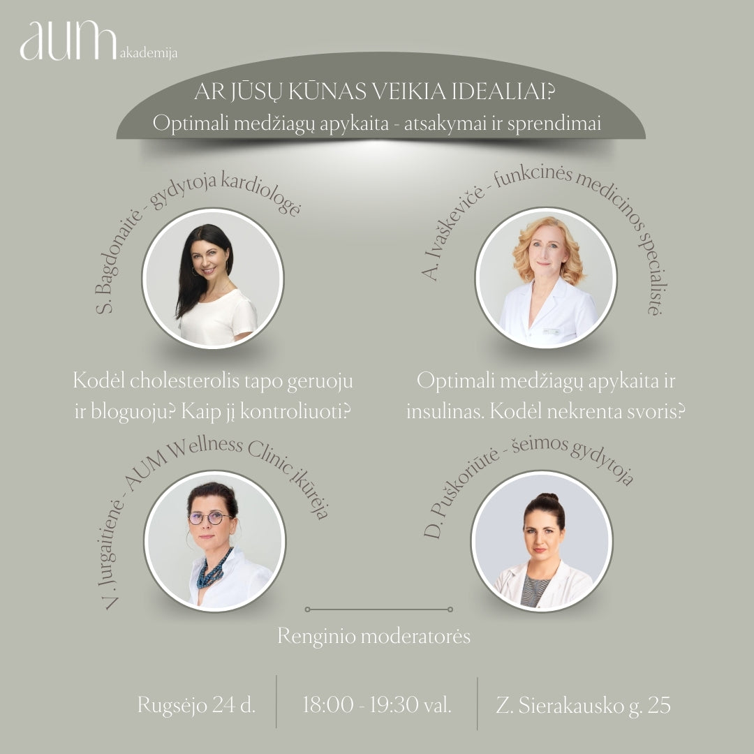 AUM AKADEMIJA. Ar Jūsų kūnas veikia idealiai? Optimali medžiagų apykaita – atsakymai ir sprendimai