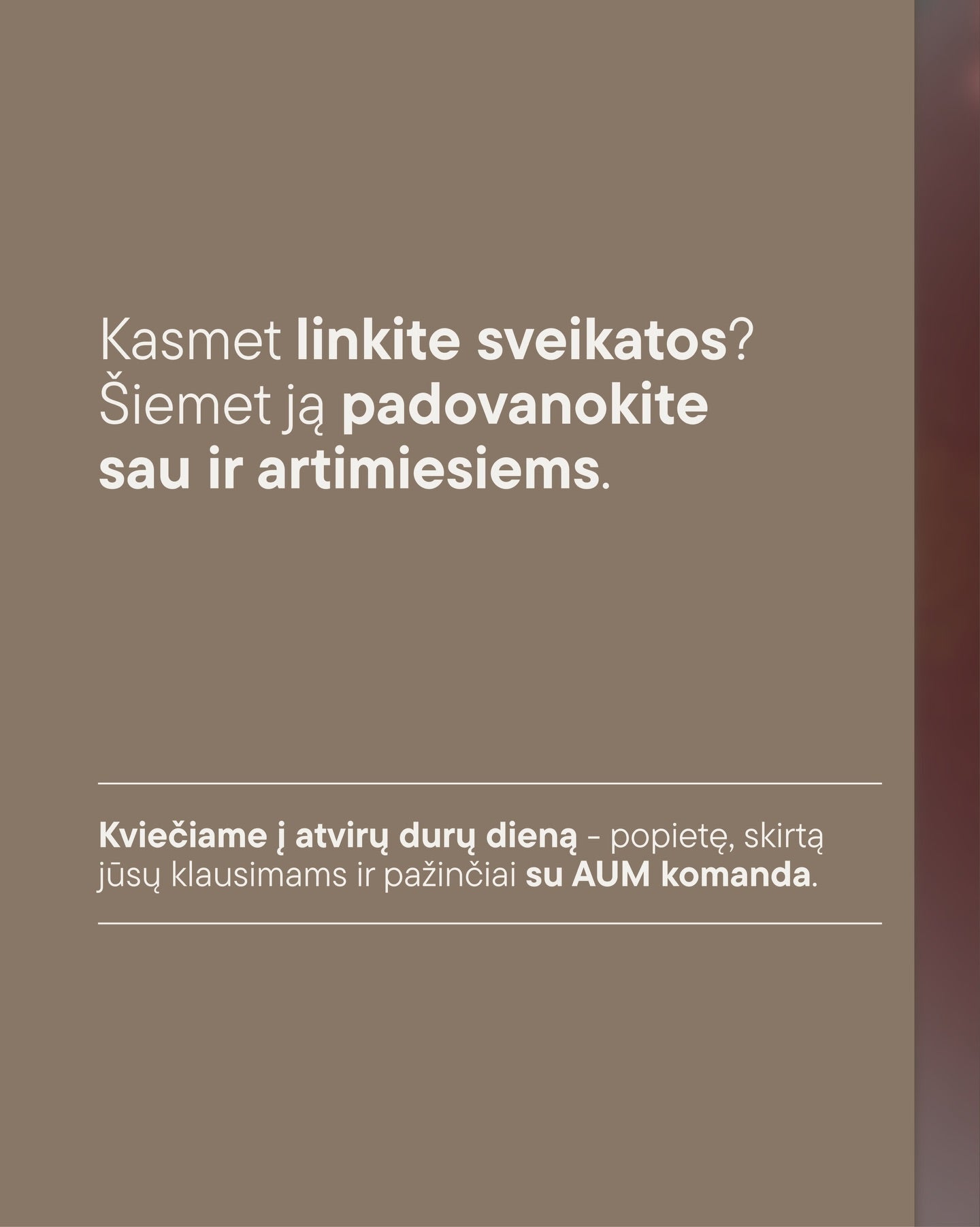 ATVIRŲ DURŲ DIENA AUM KLINIKOJE