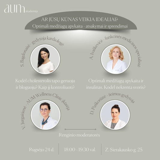 AUM AKADEMIJA. Ar Jūsų kūnas veikia idealiai? Optimali medžiagų apykaita – atsakymai ir sprendimai