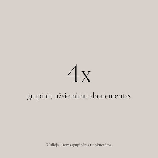 4 k. grupinių užsiėmimų abonementas