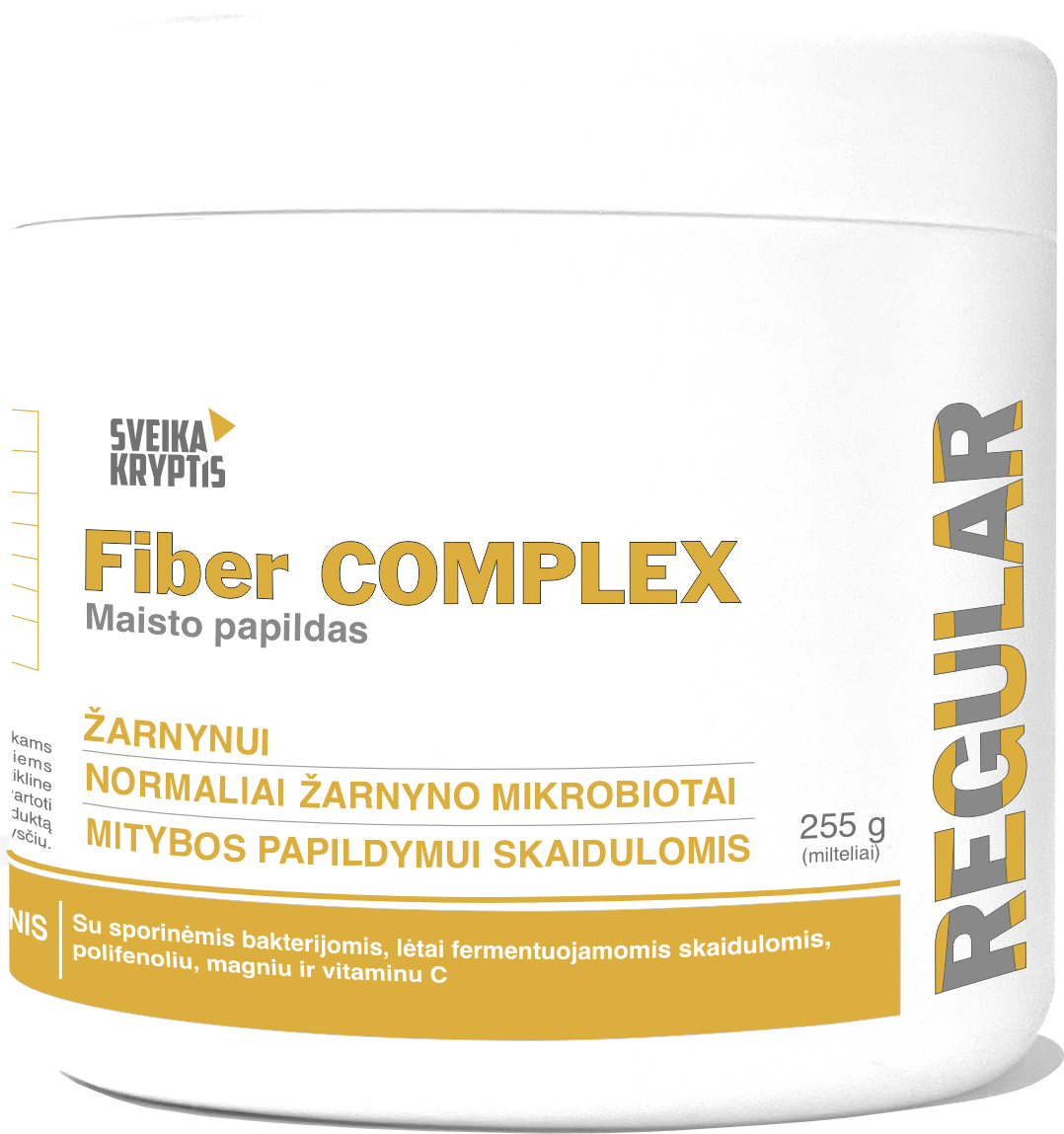 SVEIKA KRYPTIS Fiber COMPLEX REGULAR, milteliai, 255 g